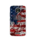 Casotec Painting American Design Printed Silicon Soft TPU Back Case Cover for Motorola Moto C Plus