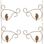 Sharpex Golden Wall Mounted Metal Flower Pot Hanging Bracket Design 19 (12x11 inch) Pack of 4