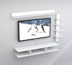 Anikaa Jasper Engineered Wood Wall Mounted TV Entertainment Unit (White) - Ideal for Upto 55
