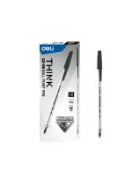 Deli THINK Blue Ball Point Pen Set for Students, Office,12pcs, Tip: 0.7mm,(EQ3-BK) Ball Pen