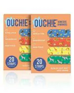 Aya Papaya Ouchie Orange Printed Cotton Adhesive Bandages 20 Strips (Pack Of 2)