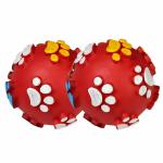 Jazzy Hood Natural Rubber Dog Toys Non Toxic Rubber Ball Toy for Dogs | Ideal Dog Toy for All Breeds and Sizes_Multicolor Pack of 2