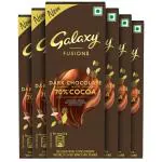 Galaxy Fusions Dark Chocolate Bar | With 70% Cocoa | Dark Chocolate Bar | Luxuriously Smooth & Deliciously Intense | 56g| Pack of 6