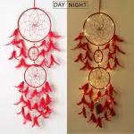 DULI Dream catcher with Lights Handmade Wall Hanging for Home Cafe Party Decoration