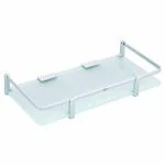 Atlantic Platina Glass Brass Chrome Finish Wall Mounted Shelf for Kitchen and Bathroom (10