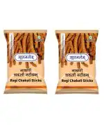 Athavale's Ragi Chakli Sticks | Ragi masala sticks | Tea time nacks namkeen sticks | 2 Packs of 200 g