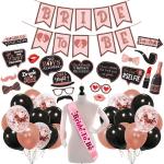 Zyozique 52 Pcs Bachelorette Party Decorations Kit, Bridal Shower Party Supplies & Bride To Be Decoration Banner, Sash, And Photo Booth Props With Met