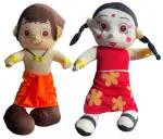 Gift Baba Famous Cartoon Character Chota Bheem & Chutki Soft Toy (Orange+Red)