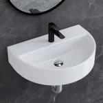 Plantex Ceramic Wash Basin for Bathroom/Wall Hung Basin/Bathroom Sink/Washbasin for Restaurant, Hotel (Glossy White/Mark)