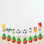 Festiko Football Theme Party Supplies For Game Day, And Football Birthday Party Decorations, Party Supplies 24 Pcs Cup Cake Toppers