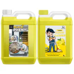 BLISS & BLUSH Black Phenyl 5 LTR Y & Floor Cleaner Yellow 5 LTR (10 LTR)| Floor Cleaner 5000ml - Pack of 2