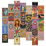 Kitty Cat - Hippie Aesthetic Vintage Wall Collage Kit | Set of 30 Posters | Size 4x6 Inch | Unframed