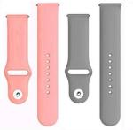 Black Lovies Grey, Pink Silicon Smart Watch Strap For Noise Fit Buzz (Pack Of 2)