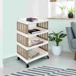 Nilkamal TROL25 4-Shelves Multipurpose Plastic Trolley (Milky White)