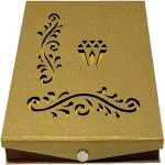 Addyz Necklace half set Box Laser Cut Earring bangle Makeup Organizer Vanity Box (Gold, White)