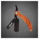 Hair Line Professional Wooden Handle Barber Shaving Cut Straight Edge Razor, Safety Beard Salon Quality Smooth Shave Cutting Folding Ustra for Men