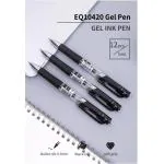 Deli Black Gel Ink Pen Set for Student, 12pcs German Ink, Soft Grip 0.5mm Bullet Nib, EQ10420