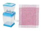 BLUE WONDER Vegetables Plastic Onion Chopper With Kitchen For 1 Pcs Cotton Roti Clothe and (Multicolour, Pack of 2)