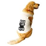 Ruse Adjustable Black Labs Matter White Cotton Round Neck Sleeveless Vest Tank Dog T-Shirt - XS