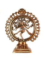 Deccani Handicrafts Nataraja (Shiva as Lord of Dance) Statue Copper Coated (37.5cm H x 30.5cm W x 12cm D)