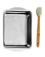 Wofier Aluminium Square Shape Cake Mould With Wooden Handle Silicone Spatula