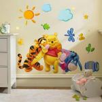 Jaamso Royals Multicolor Winnie The Pooh And Friends Vinyl Peel And Stick Self Adhesive Removable Home Decor Wall Sticker (50 CM X 70 CM)
