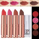 PERPAA Antique Velvet Stick Lipstick, Enreached with Jojoba Oil, Shea Butter Pack of 4 Lipsticks, Shade-Pink,Nude,Brown,Light Orange