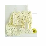 BBYARAJ Cotton winter Baby Clothes Gift Sets for Newborns 1 cap, 1 pyjama, 1 boot pajama, 1 shirt, 1 bib Summer Suit YELLOW