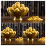 MUDGAL DELICACY AND FOOD PRODUCTS Sweets Besan Laddoo Premium 600g ||Made with Pure Desi Ghee || Indian Traditional Laddoo || (200g X 3) each