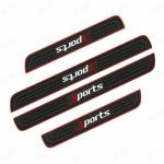 HUUSO 4 Pcs Sports Car Door Sill Plate Protectors, PVC Soft Rubber Car Front Rear Door Entry Guards, Sill Scuff Cover Panel Step Protector Compatible with Renault Fluence