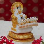 Chaque Decor Surya Dev Handpainted Idol For Success & Gifts/Pooja Room/Home Decoration(2.5x3x3.5) (White)