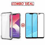 Kite Digital Oppo REALME C1 Transparent Bumper Shock Proof Corner Soft TPU Silicone Flexible Back Case Cover + 5D/6D/11D/21D Premium Tempered Glass Screen Protector