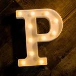 Satyam Kraft White Marquee Alphabet Shaped Led Light Letter P