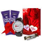 Valentine's Gift Set for Boys/Husband/Boyfriend with Hand Watch & Card