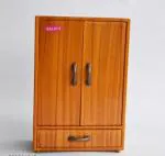 Miniature Wardrobe Toy for Kids, Store Well Playset for Kids, Cupboard Toy for Kids - Brown