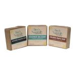 TOUCH NATURALLY HANDMADE SOAP PACK OF 3-(100GMS/Pack)-(COCONUT OIL , NALANGUMAAVU & CHARCOAL SOAP)