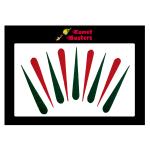 Comet Busters Beautiful Handcrafted Red and Green Velvet Tilak Bindis (30mm) (BIN1809) Pack of 1