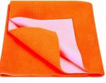 Keviv Water Absorbing Orange Cotton Baby Bed Protecting Mat- L