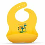 LuvLap Yellow Silicone Adjustable Neckline Baby Bib