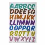 SHARMA BUSINESS Glitter Color ABCD Shape Glitter Foam Sticker For Project & Assignment & Art and Craft Pack of 3