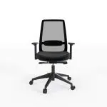 HNI India Office Chair Fluence Ergonomic Desk Chair For Office, Work from Home, Small Businesses & Startups with Adjustable Lumbar Support & Height Adjustable Armrest with Seat Depth, PU Foam Cushion with Comfortable Seat Height (Black)