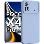 Rakulo For Poco X4 Pro Liquid Silicone with Camera Protection Back Cover Case (Lavander)