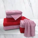 Anatolia 12 Piece Cotton Towel Combo in 500 GSM- Red_Smokey_Pink