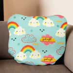 Sleepsia Cat Shaped Memory Foam Pillow for Toddlers Rainbow Print