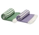 Mush Lavender and Dark Green Striped Bath Towels (Pack of 2)
