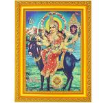BM TRADERS Meldi Maa Beautiful Golden Print Photo in Golden Frame Housewarming Gifting (11.50 x 13.50 inch)