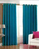Skirmish Bruxism Semi Transparent Aqua Blue Floral Pattern Polyester Window Curtains 152 x 123 cm (Mer-2022-YM)