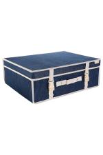 Lofa Blue Hardboard and Cotton Storage Box with Handle