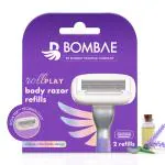 Bombae Rollplay Hair Removal Razor Refills/Cartridge/Blades For Women 2 Pieces