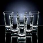 Vetalic Poly-Carbonate Plastic Whiskey Glass Set of 6 (300ml) Plastic Unbreakable Stylish Transparent Glass Set (Round Diamond Glass)